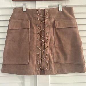 Velour Mini Skirt